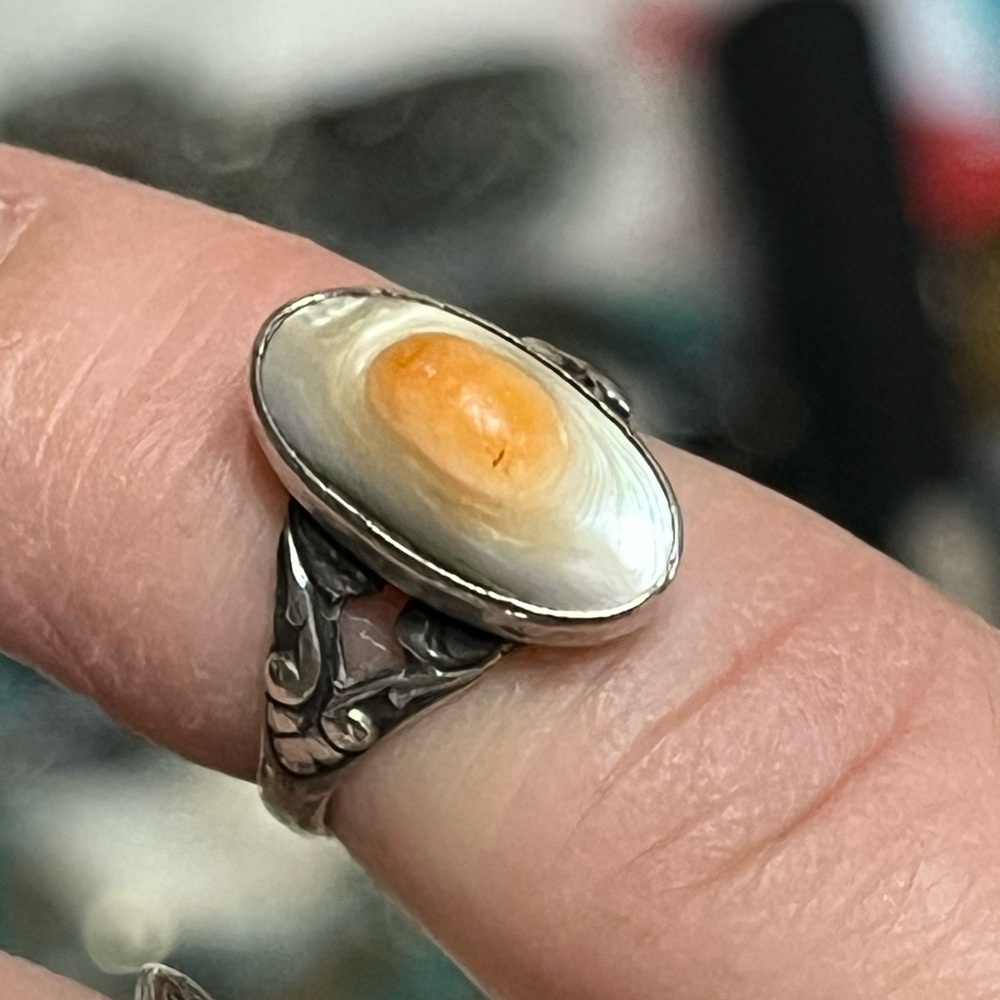 Tiny Old Blister Pearl Ring - Picture 6 of 13